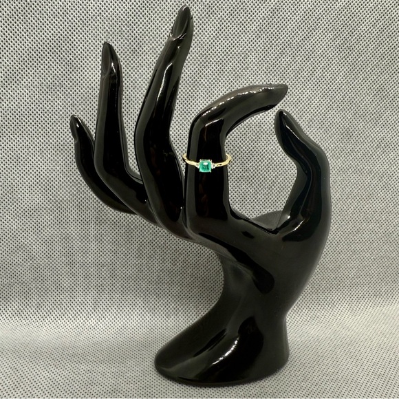 New Gold-Plated Sterling Silver & Tourmaline Ring, Size 5 - Picture 3 of 4